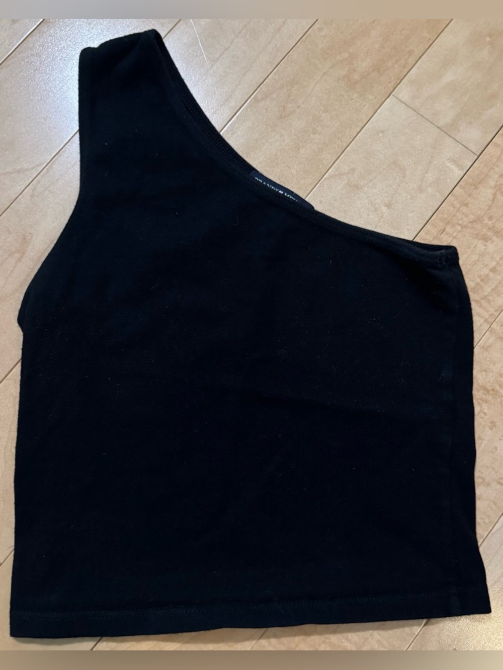 Brandy Melville Black One-Shoulder Crop Top